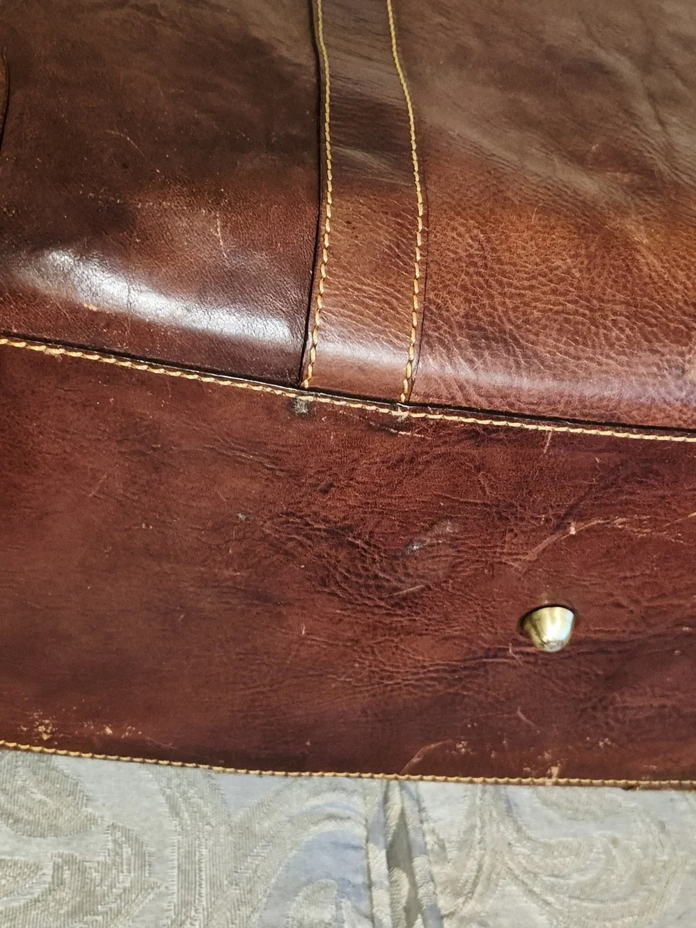 Cenzo Full Grain Vegtable Tanned Handcrafted Italian  Leather Duffle Bag